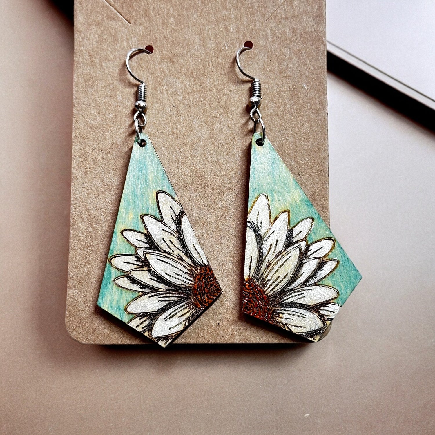 Wooden Engraved Earrings