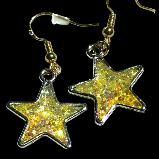 Small Glittery Star Earrings