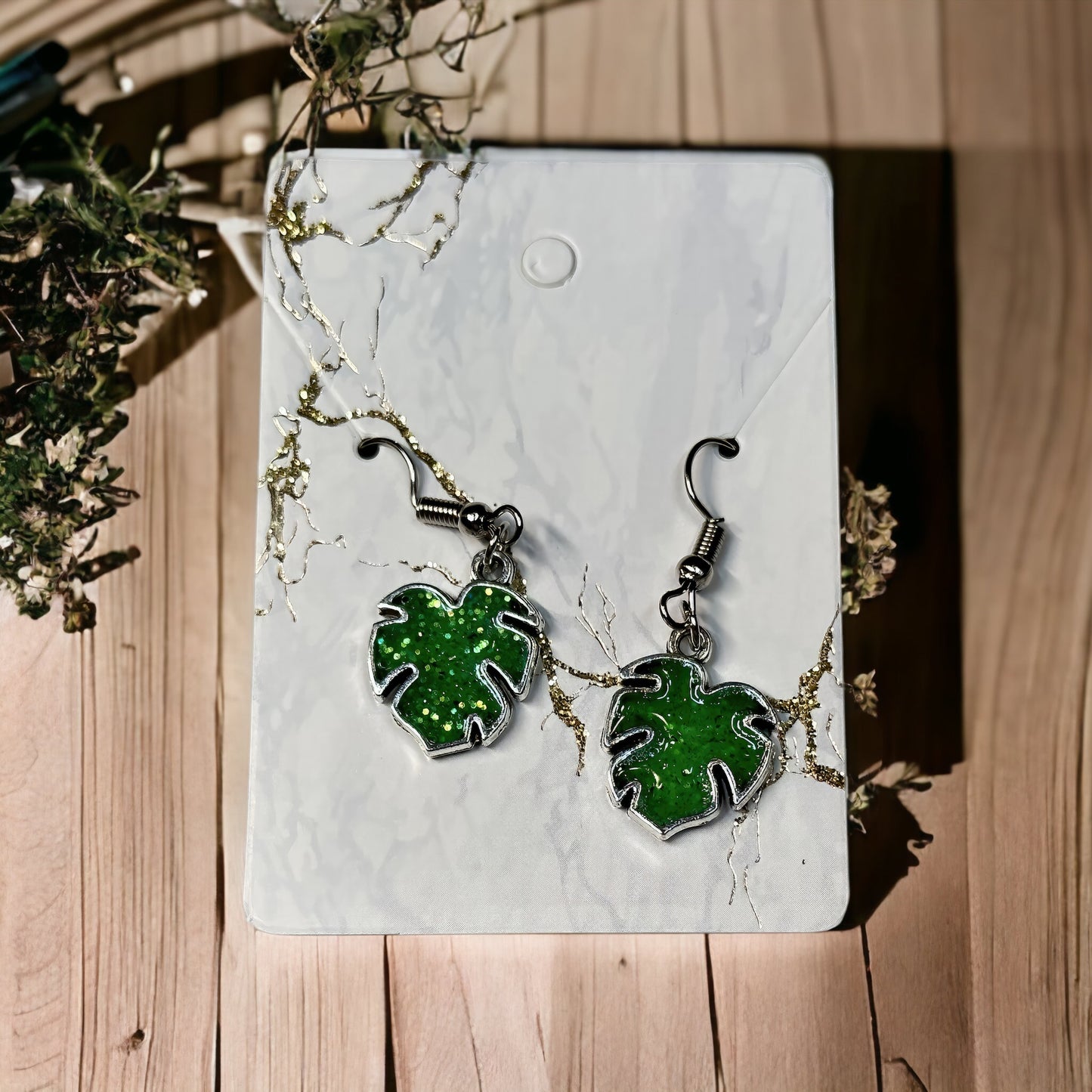 Color Changing Leaf Dangle Earrings