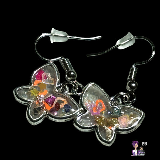 Small Resin Butterfly Earrings