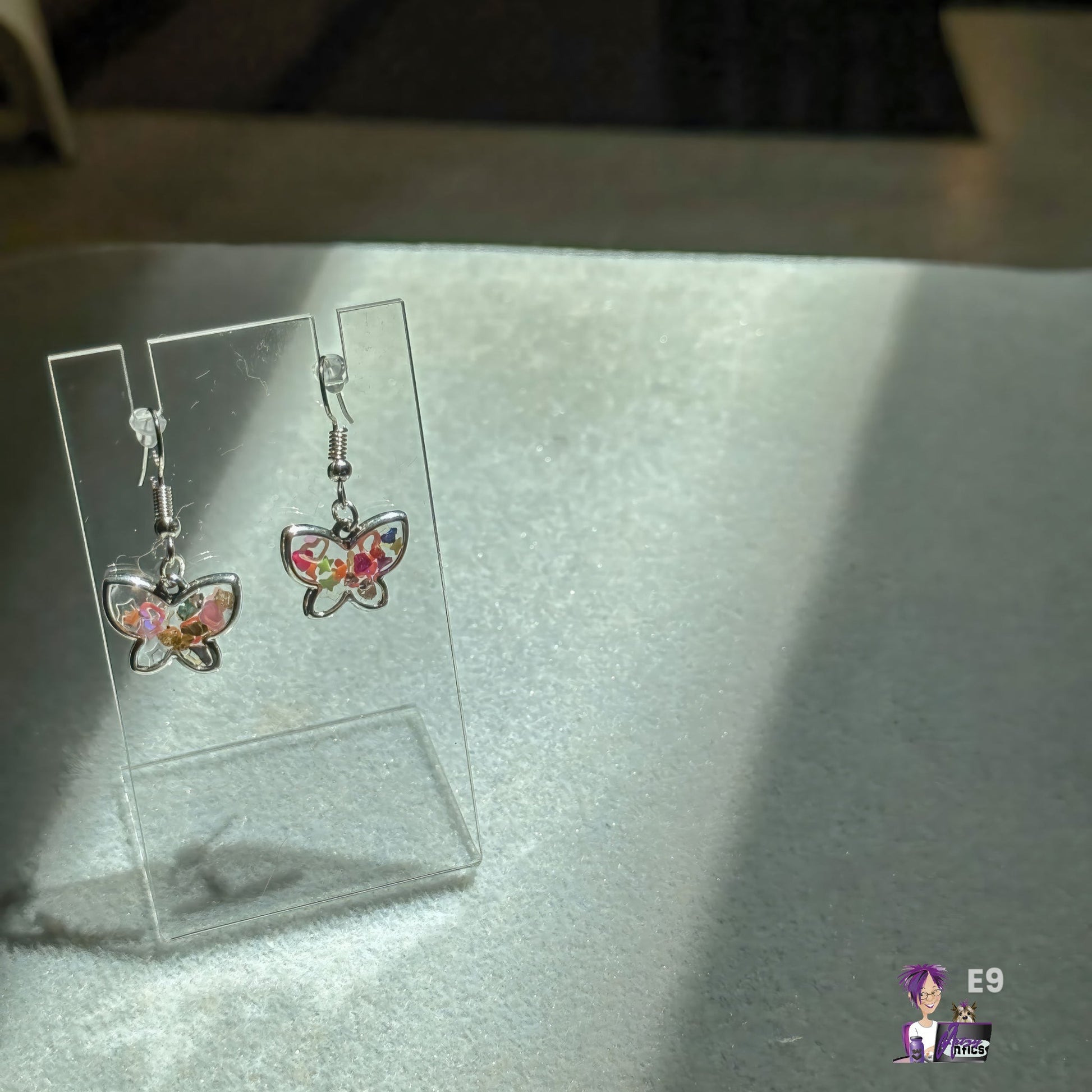 Small Resin Butterfly Earrings