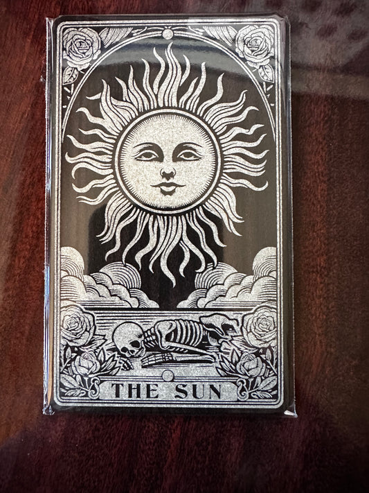 Tarot Card in Dark Wood - The Sun, perfect gift for anyone that wants a laugh, tarot card enthusiast