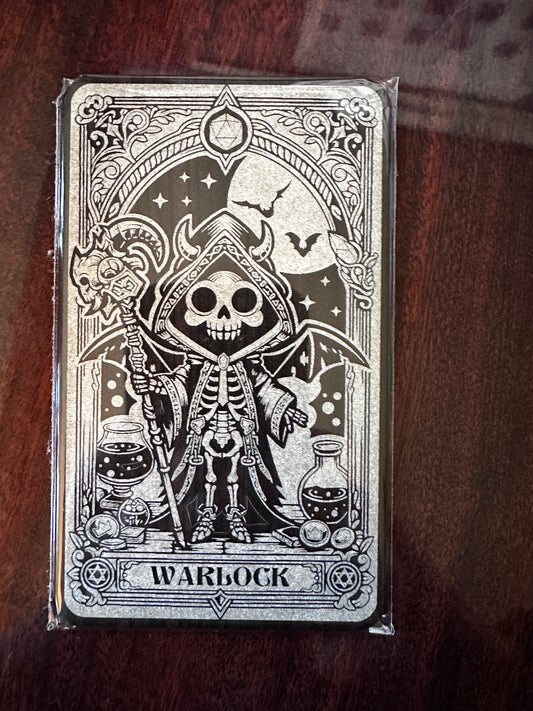 Tarot Card in Dark Wood  - The Warlock, perfect gift for a RPG player or tarot card enthusiast