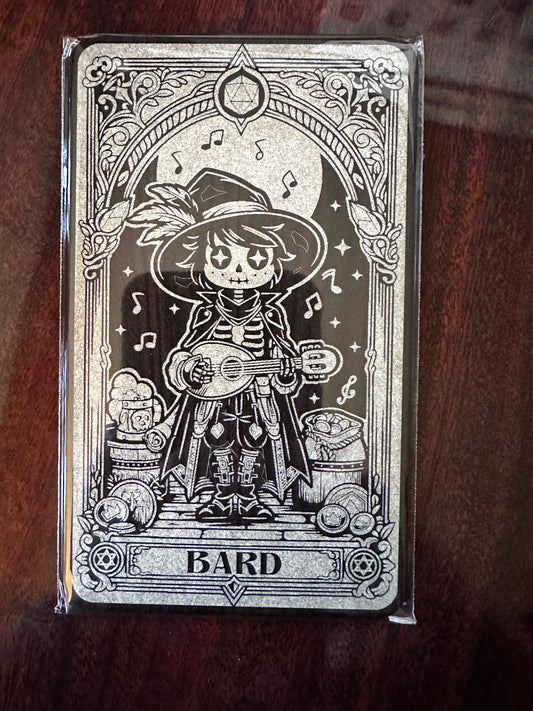 Tarot Card in Dark Wood  - The Bard, perfect gift for a RPG player or tarot card enthusiast