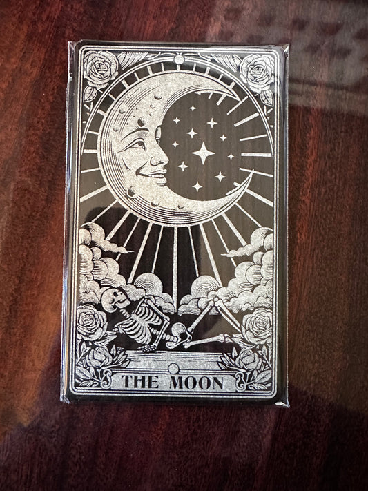 Tarot Card in Dark Wood - The Moon, perfect gift for anyone that wants a laugh, tarot card enthusiast