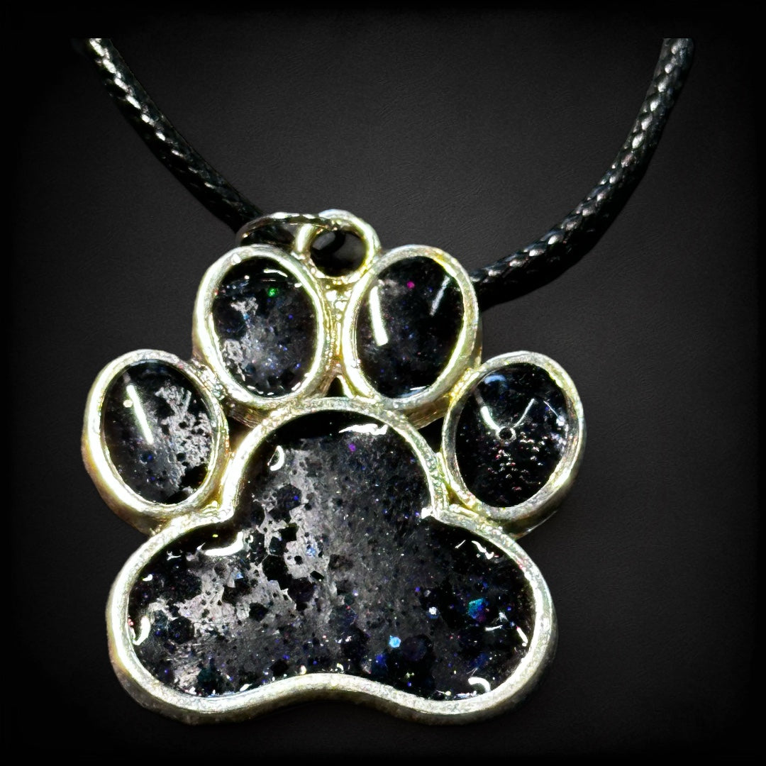 Adorable Paw-shaped Pendant, 1" Handmade Resin Jewelry on silk cord, Gift for any dog lover