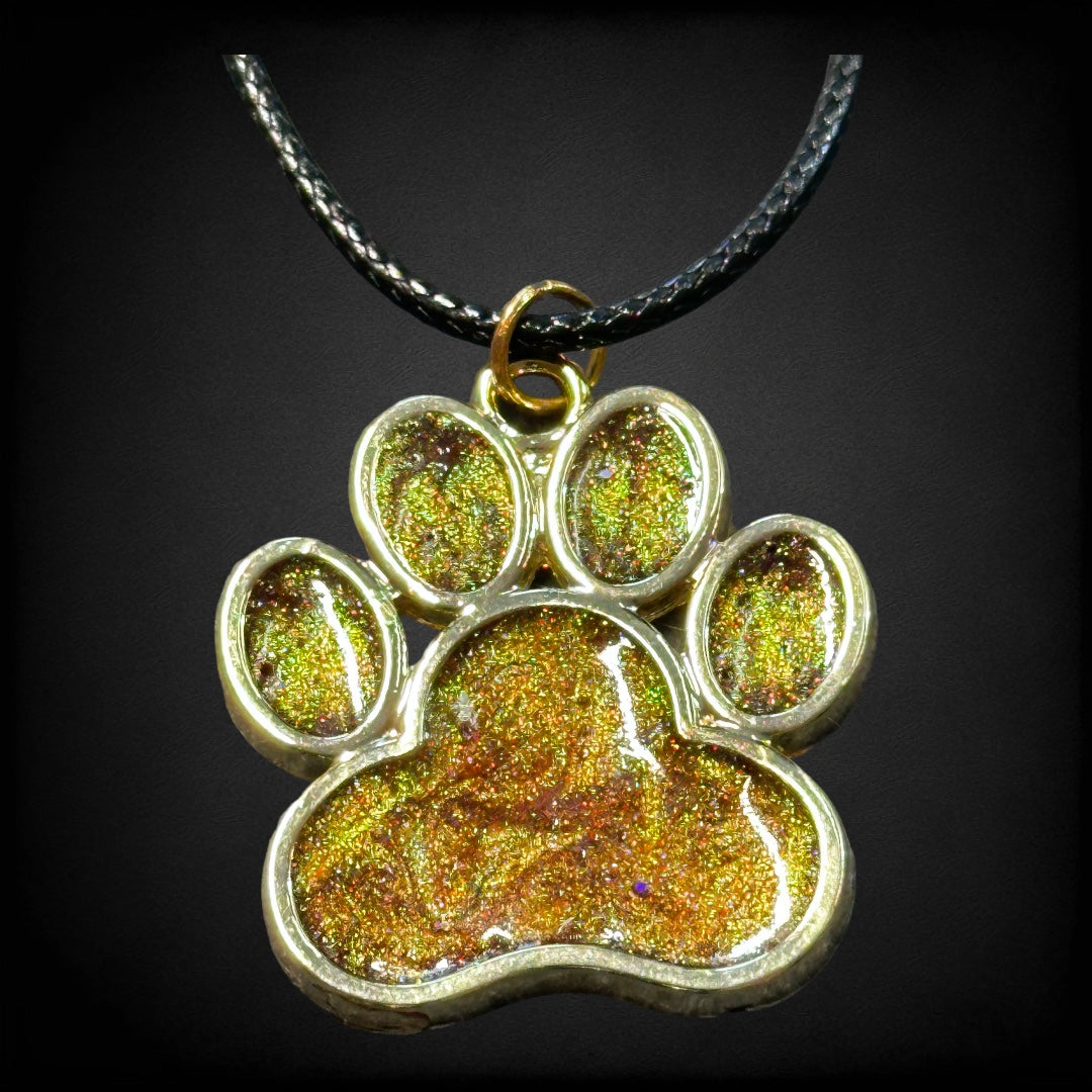 Adorable Paw-shaped Pendant, 1" Handmade Resin Jewelry on silk cord, Gift for any dog lover